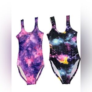 Galaxy Print Swimsuits festival bodysuit Small